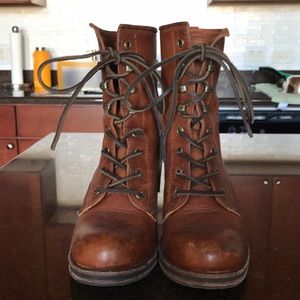 Frye lace up booties
